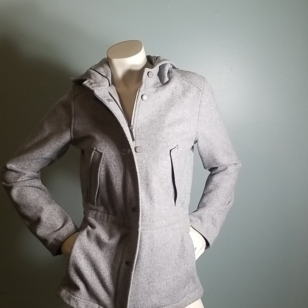 Pendleton Anorak Wool Coat Light Gray